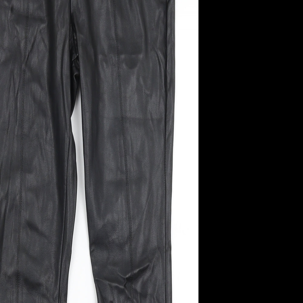 Womens UK Size 8 Preworn Regular Fit  Black Trousers