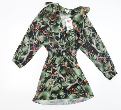 H&M Womens Black Floral  Sheath  Size XS