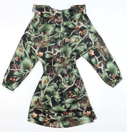 H&M Womens Black Floral  Sheath  Size XS