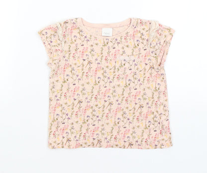 NEXT Baby Pink Floral  Basic T-Shirt Size 18-24 Months