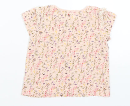 NEXT Baby Pink Floral  Basic T-Shirt Size 18-24 Months