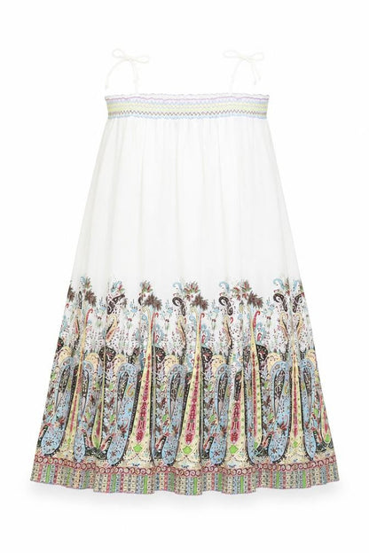 In Town Womens White Paisley  A-Line  Size 8