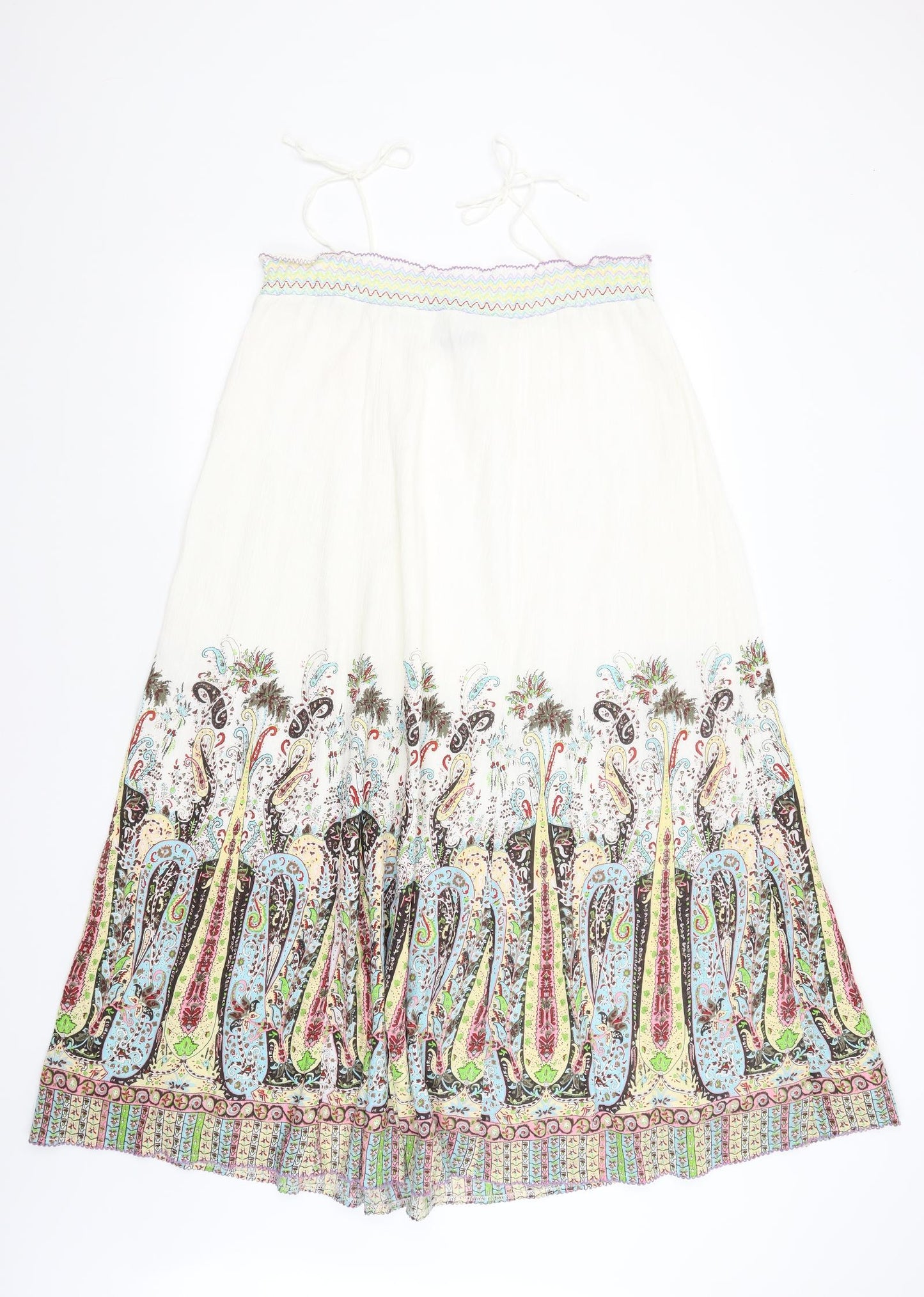 In Town Womens White Paisley  A-Line  Size 8