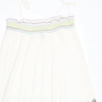 In Town Womens White Paisley  A-Line  Size 8