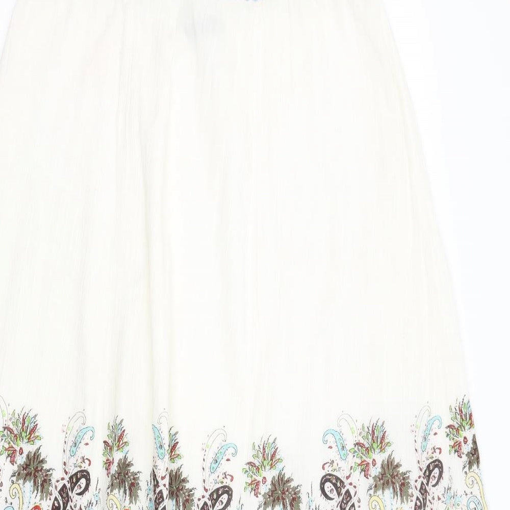 In Town Womens White Paisley  A-Line  Size 8