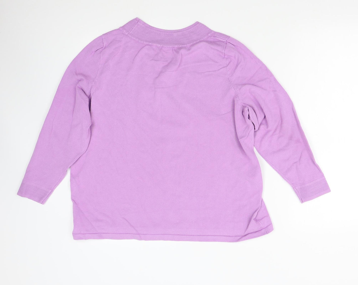 Womens UK Size L Preworn Purple Pullover Jumper