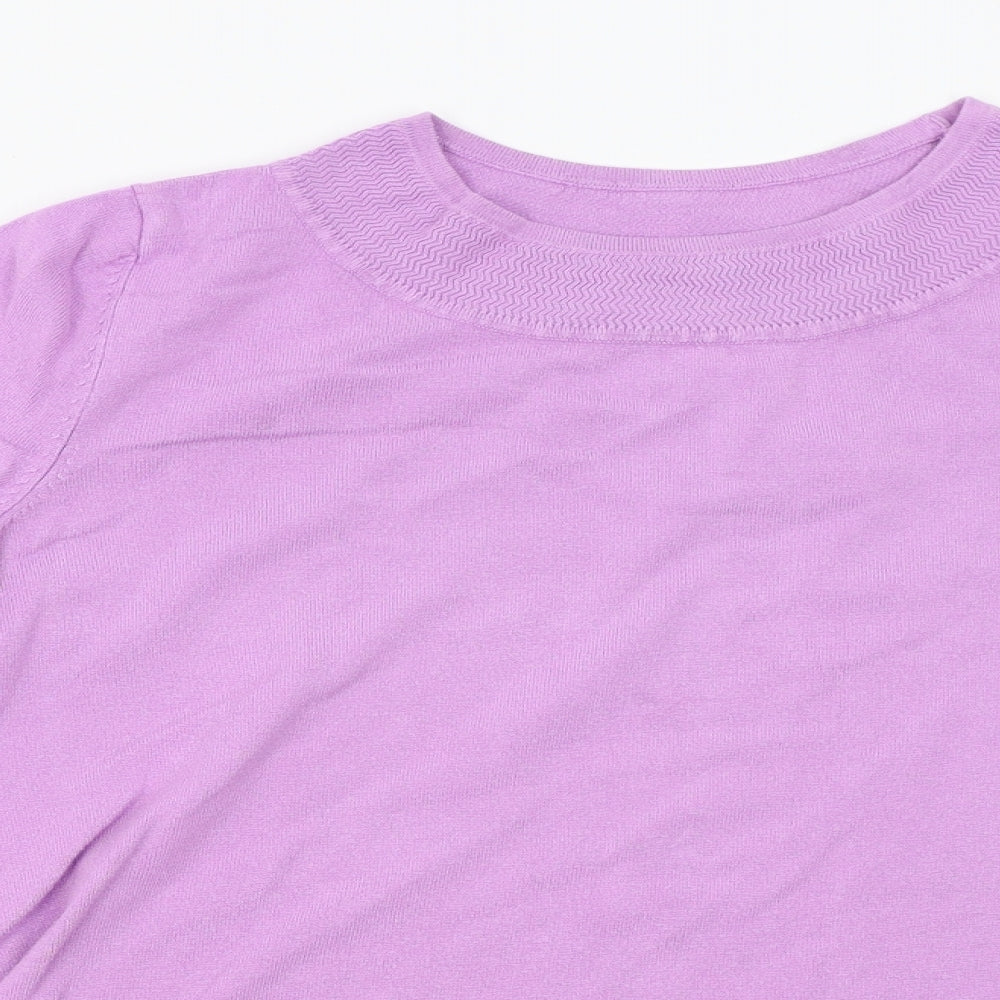 Womens UK Size L Preworn Purple Pullover Jumper
