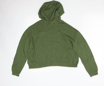 H&M Girls Green  Knit Pullover Hoodie Size L