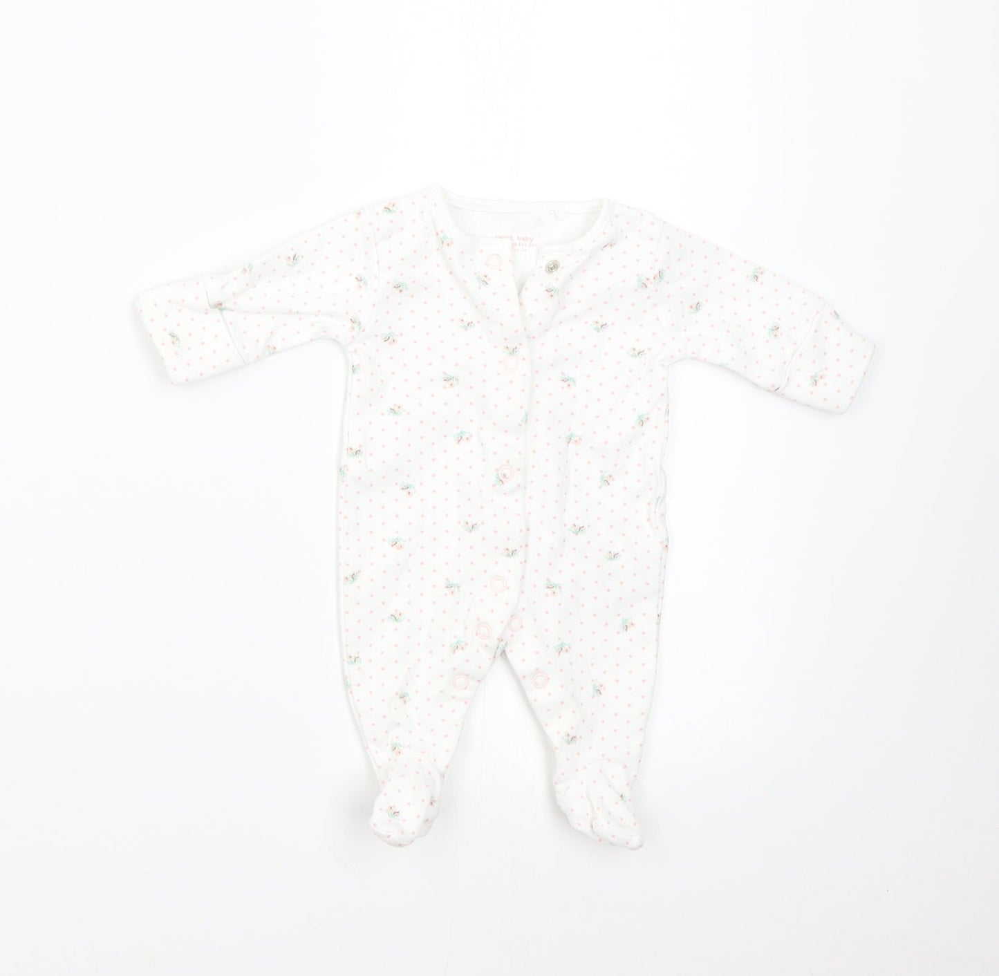 NEXT Baby White Polka Dot  Babygrow One-Piece Size Newborn