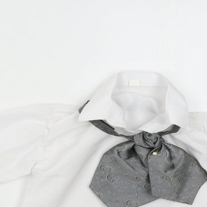 Preworn Boys White   Basic Button-Up Size 4 Years  - With Neck Tie
