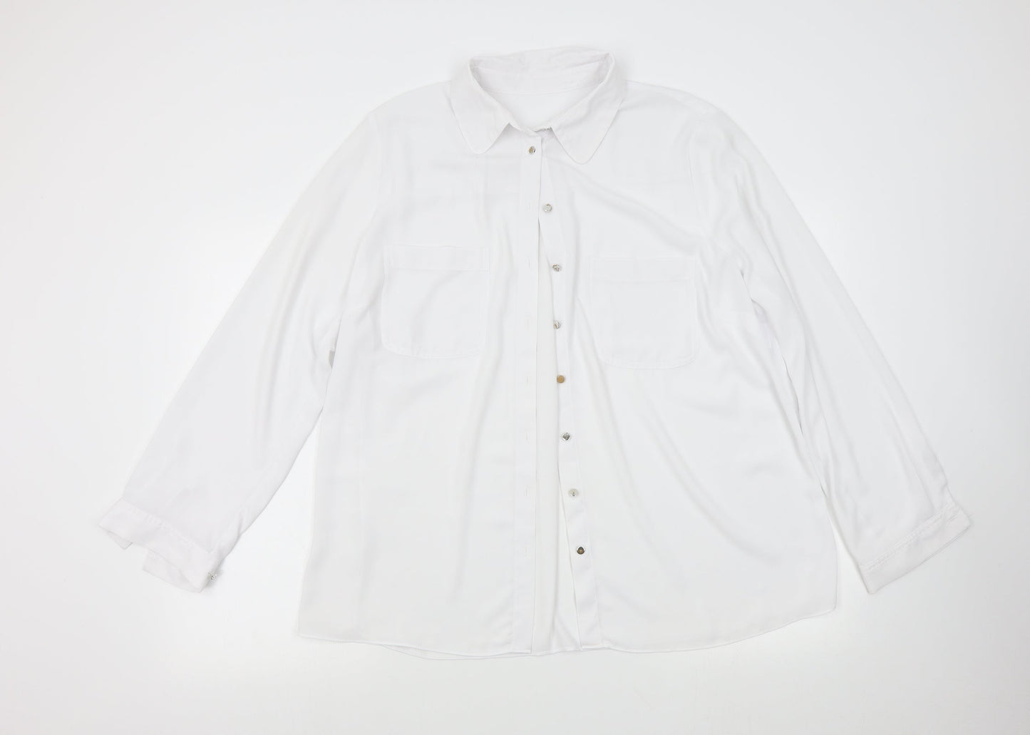 Womens UK Size L Preworn White Basic Blouse