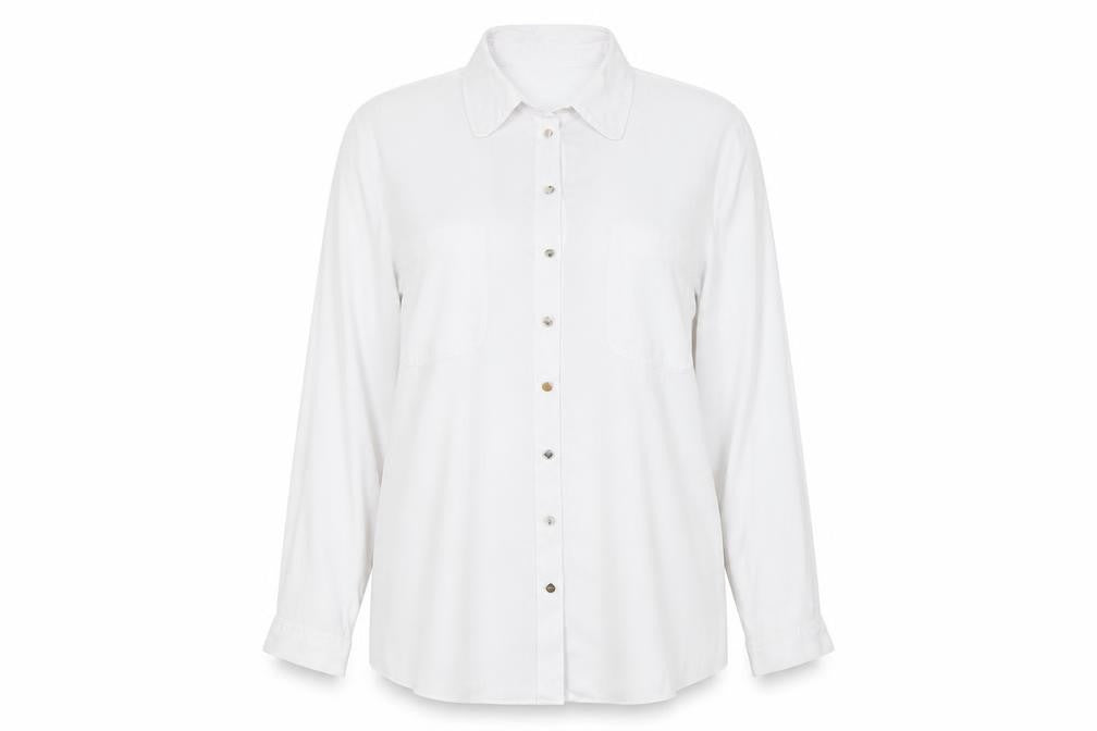 Womens UK Size L Preworn White Basic Blouse