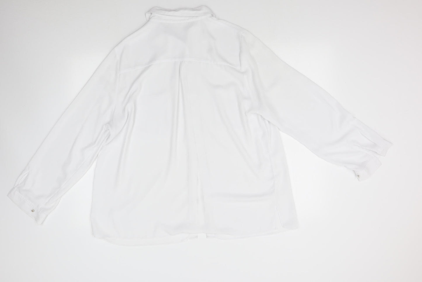 Womens UK Size L Preworn White Basic Blouse