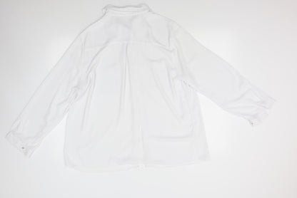 Womens UK Size L Preworn White Basic Blouse