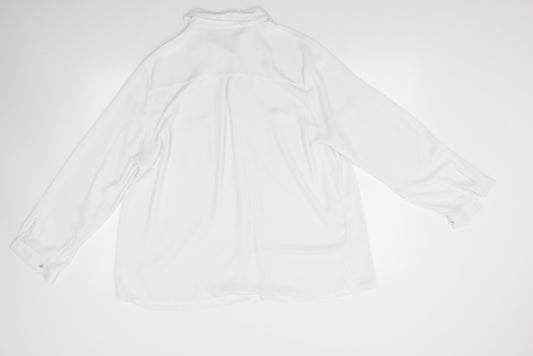 Womens UK Size L Preworn White Basic Blouse