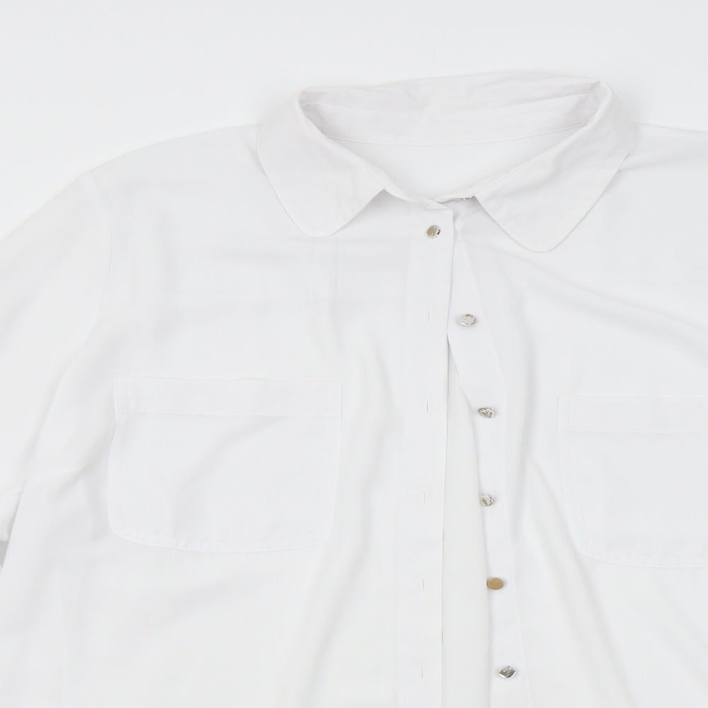 Womens UK Size L Preworn White Basic Blouse