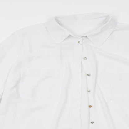 Womens UK Size L Preworn White Basic Blouse