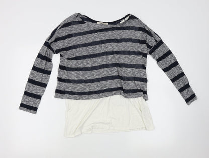 M&M's Womens Grey Striped Knit Pullover Jumper Size 14