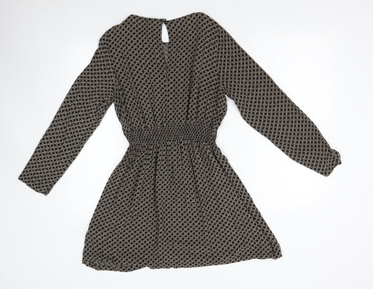 H&M Womens Multicoloured Geometric  Fit & Flare  Size 6