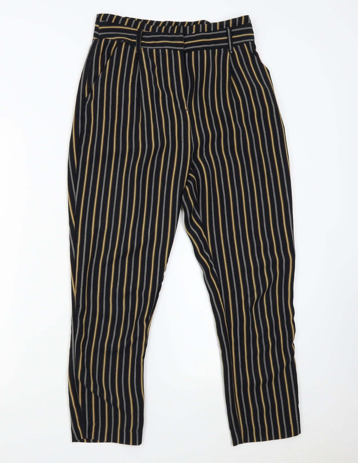 New Look Womens Black Striped  Trousers  Size 8 L26 in