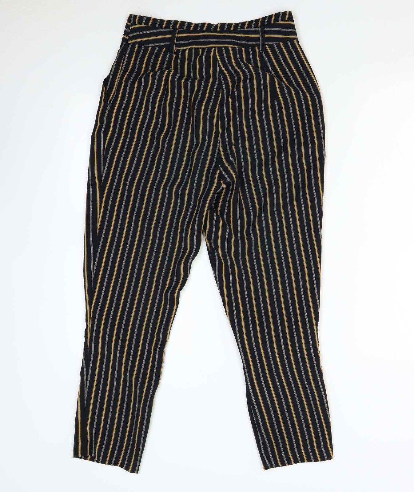 New Look Womens Black Striped  Trousers  Size 8 L26 in
