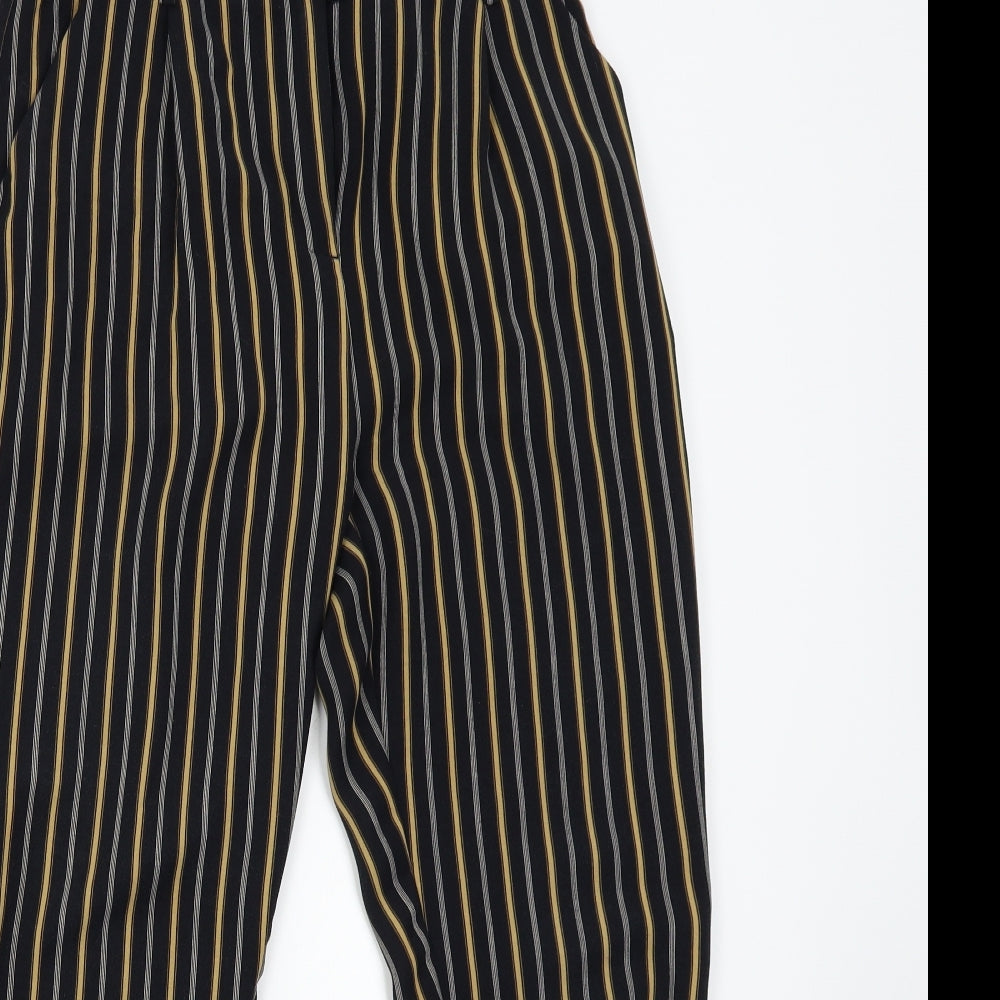 New Look Womens Black Striped  Trousers  Size 8 L26 in