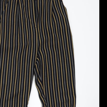 New Look Womens Black Striped  Trousers  Size 8 L26 in
