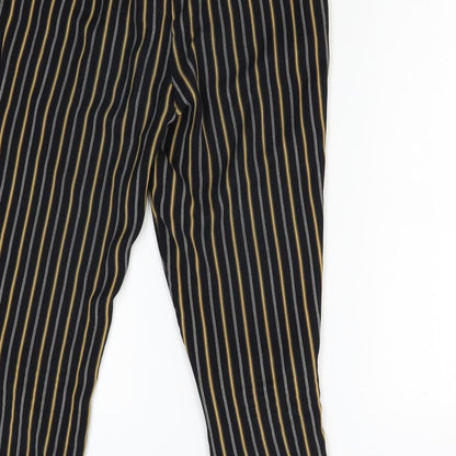 New Look Womens Black Striped  Trousers  Size 8 L26 in