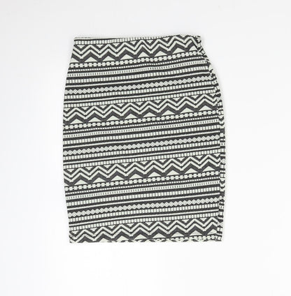 New Look Womens Multicoloured Geometric  Straight & Pencil Skirt Size 6