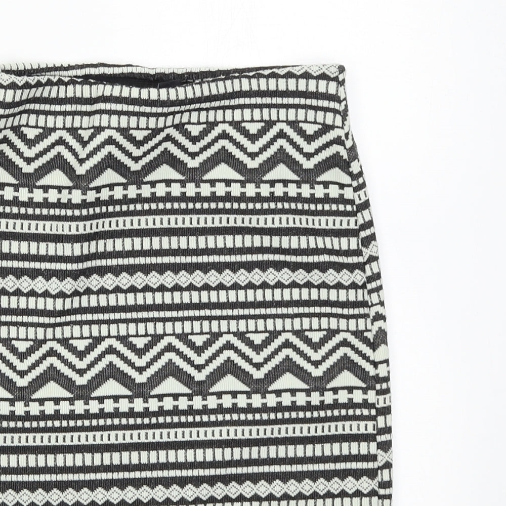 New Look Womens Multicoloured Geometric  Straight & Pencil Skirt Size 6
