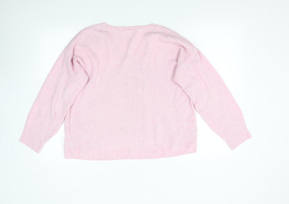 Womens UK Size M H&M Pink Pullover Jumper
