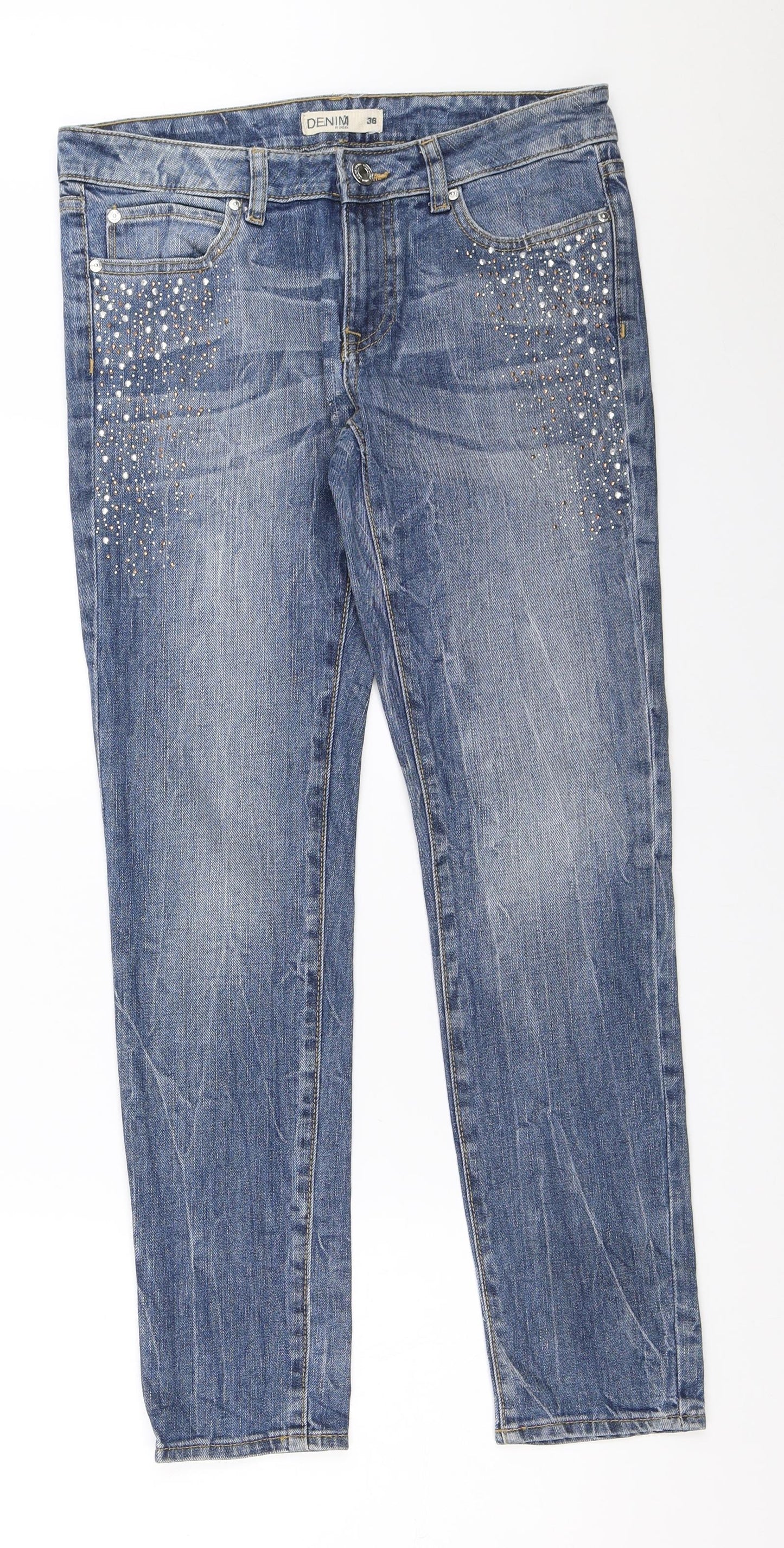 Womens UK Size 36 Lindex Regular Fit Skinny Blue Jeans