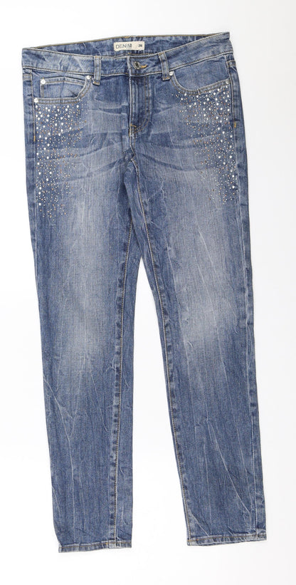 Womens UK Size 36 Lindex Regular Fit Skinny Blue Jeans