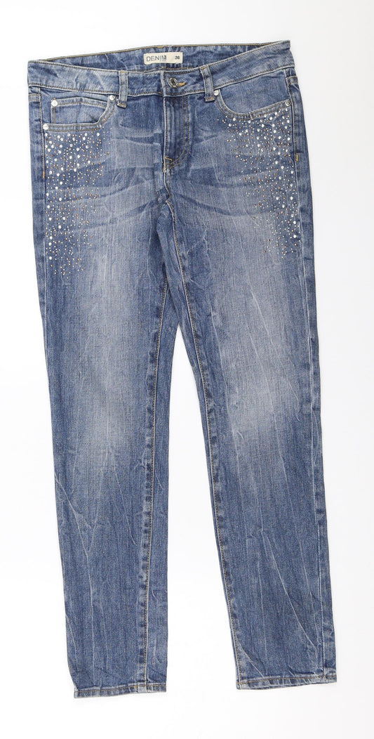 Womens UK Size 36 Lindex Regular Fit Skinny Blue Jeans