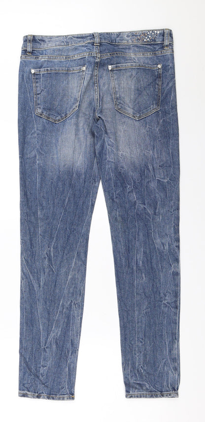 Womens UK Size 36 Lindex Regular Fit Skinny Blue Jeans