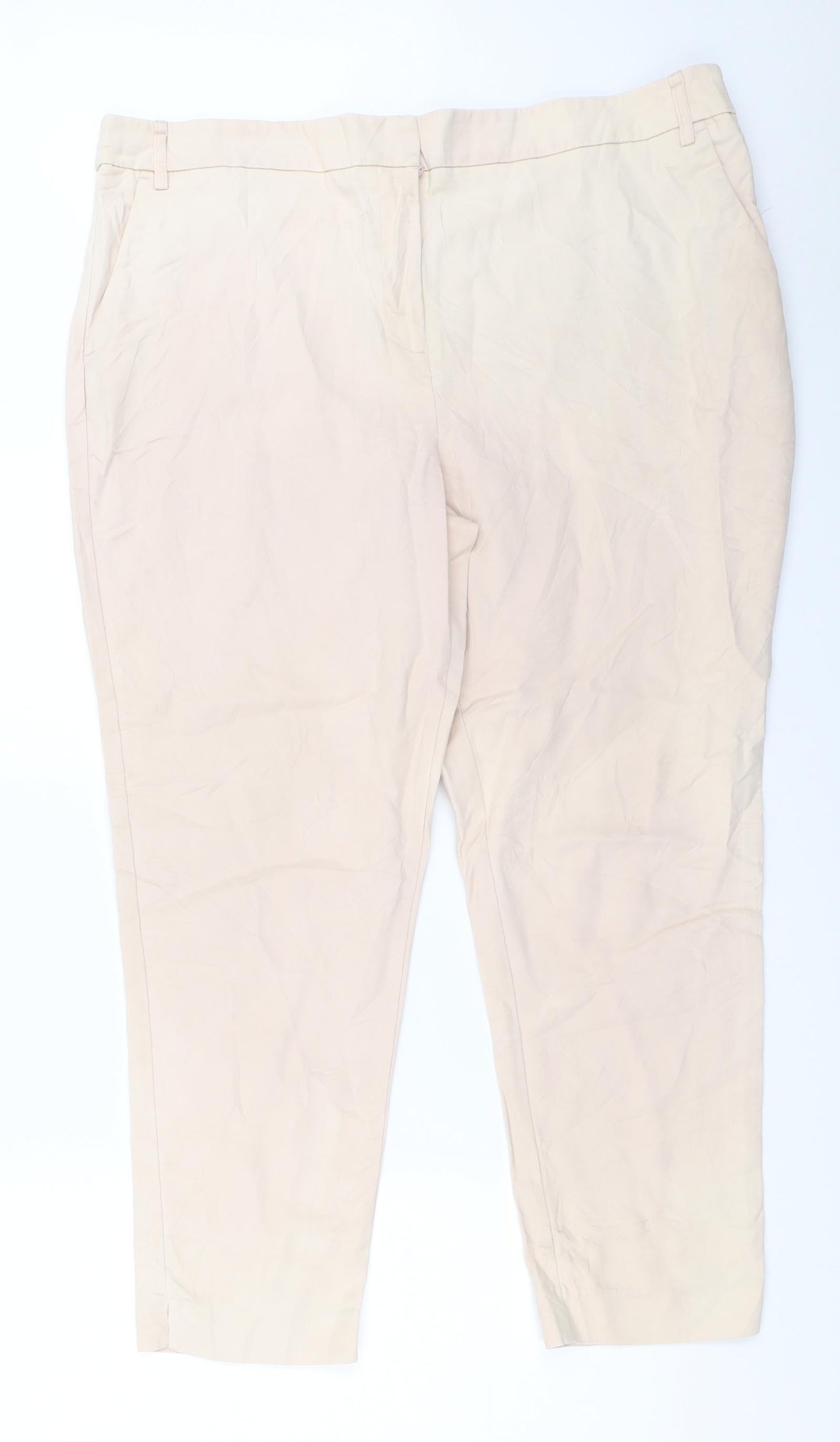Nutmeg Womens Beige   Capri Trousers Size 18 L26 in