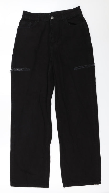 Womens UK Size 28 in Preworn Regular Fit Straight Black Jeans