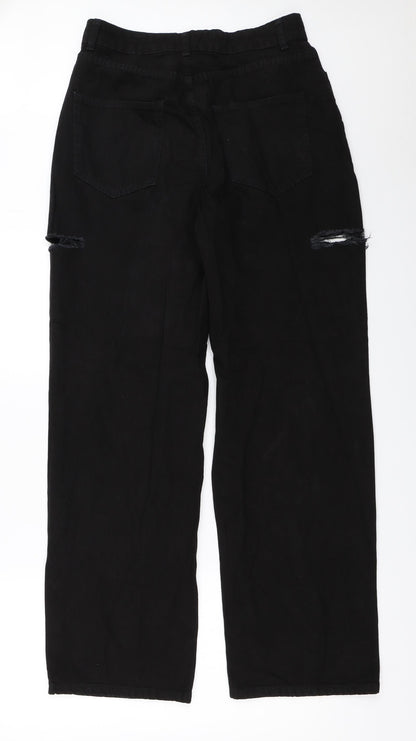 Womens UK Size 28 in Preworn Regular Fit Straight Black Jeans