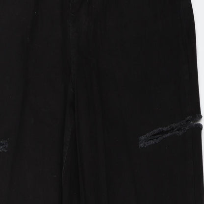 Womens UK Size 28 in Preworn Regular Fit Straight Black Jeans