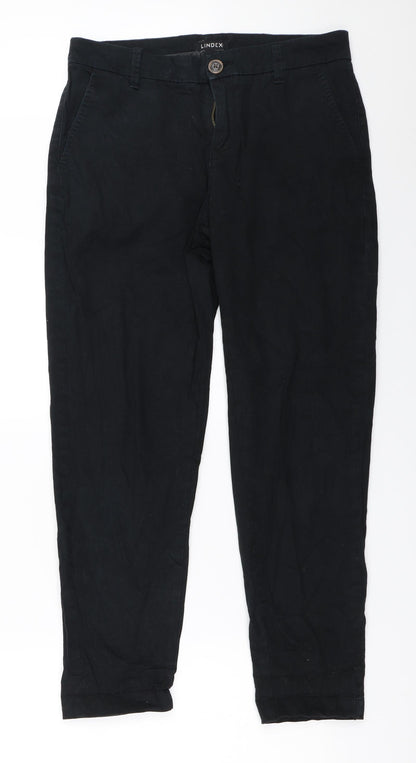 Womens UK Size 36 Lindex Regular Fit Chino Black Trousers