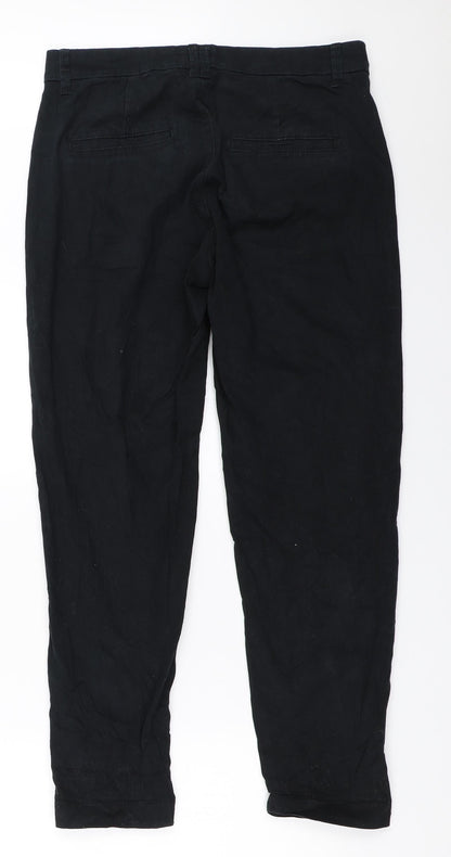 Womens UK Size 36 Lindex Regular Fit Chino Black Trousers