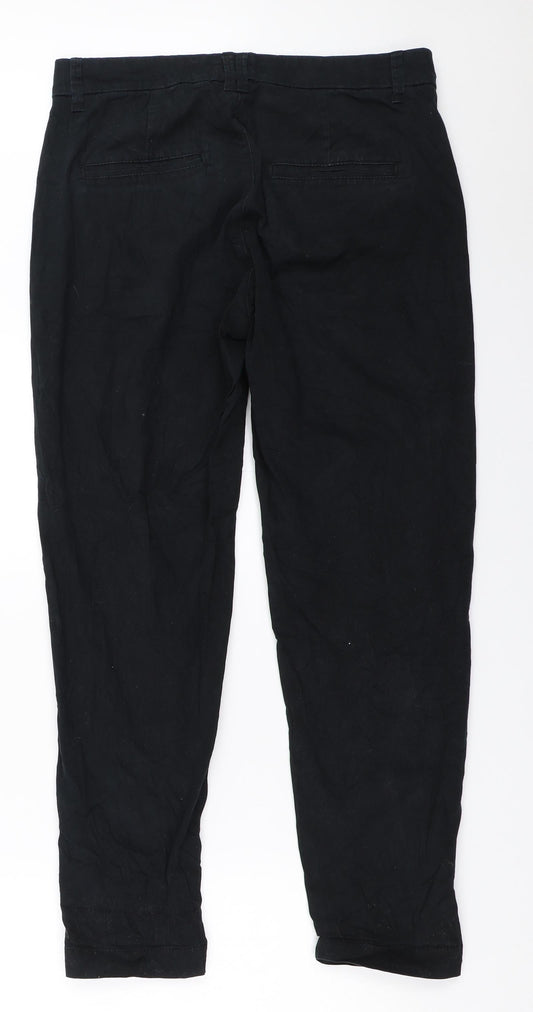 Womens UK Size 36 Lindex Regular Fit Chino Black Trousers