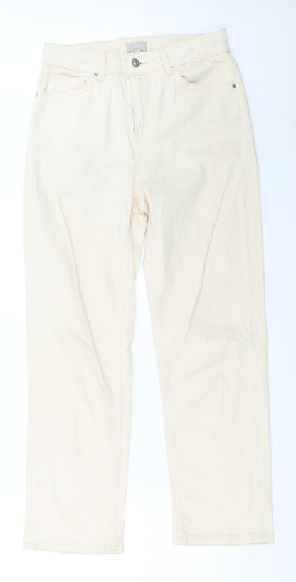 Kley Womens Ivory   Straight Jeans Size 8 L26.5 in