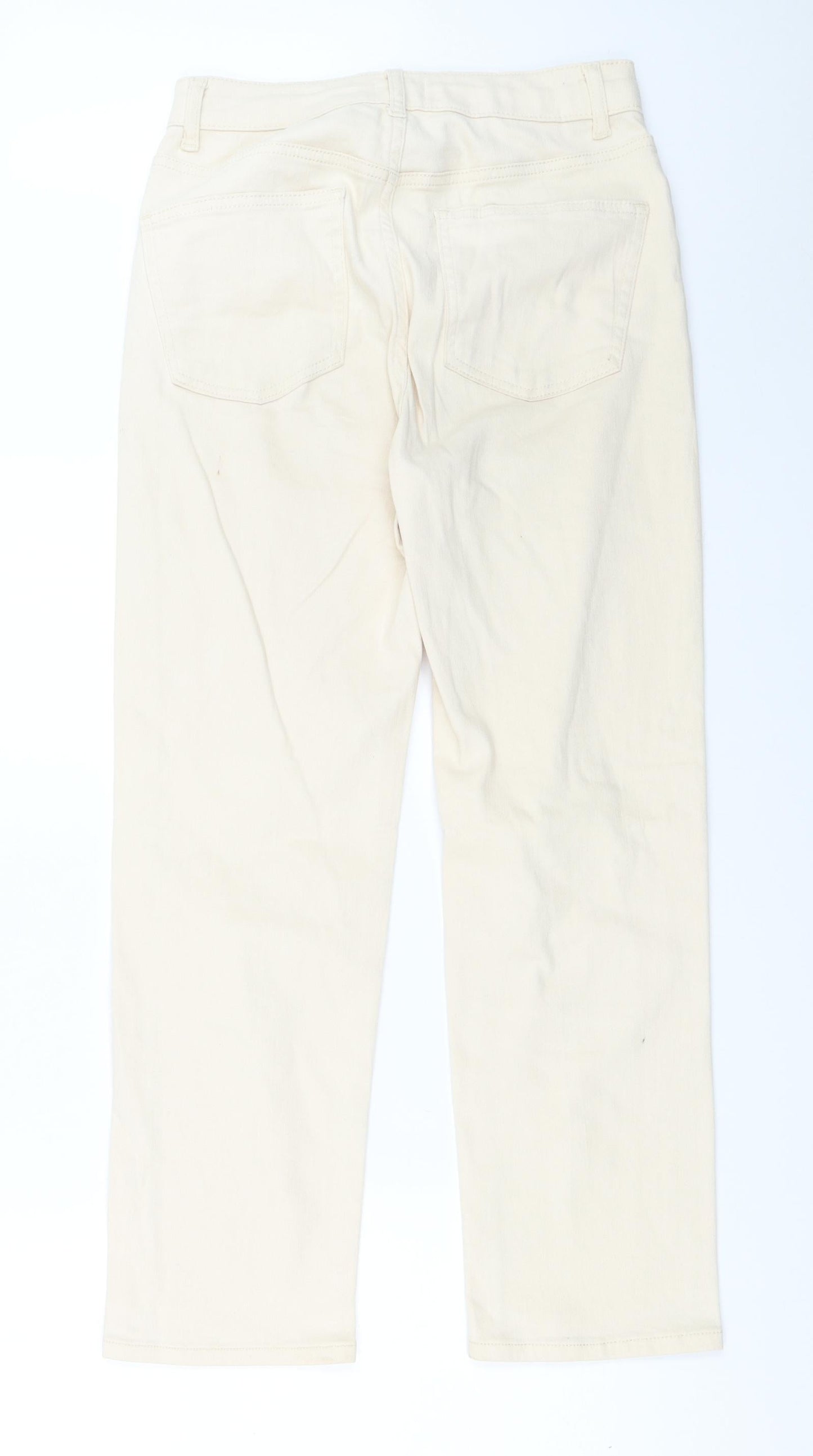 Kley Womens Ivory   Straight Jeans Size 8 L26.5 in