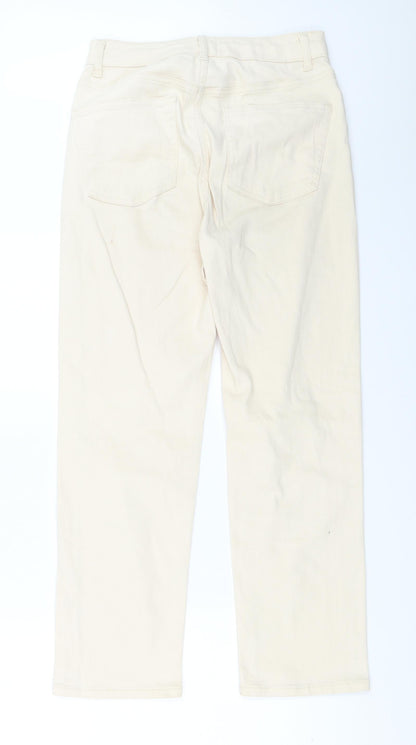 Kley Womens Ivory   Straight Jeans Size 8 L26.5 in