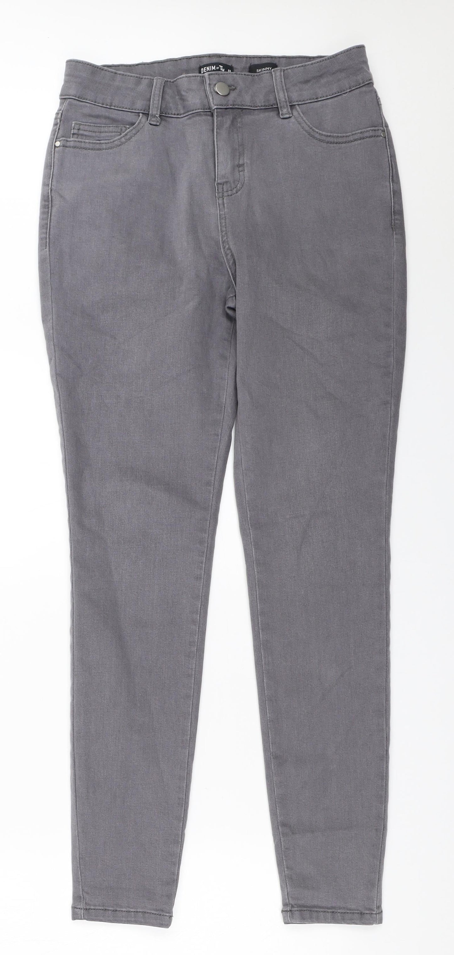 TU Womens Grey   Skinny Jeans Size 8 L28 in