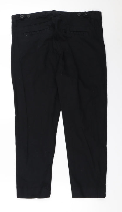 Womens UK Size 44 H&M Regular Fit Capri Black Trousers