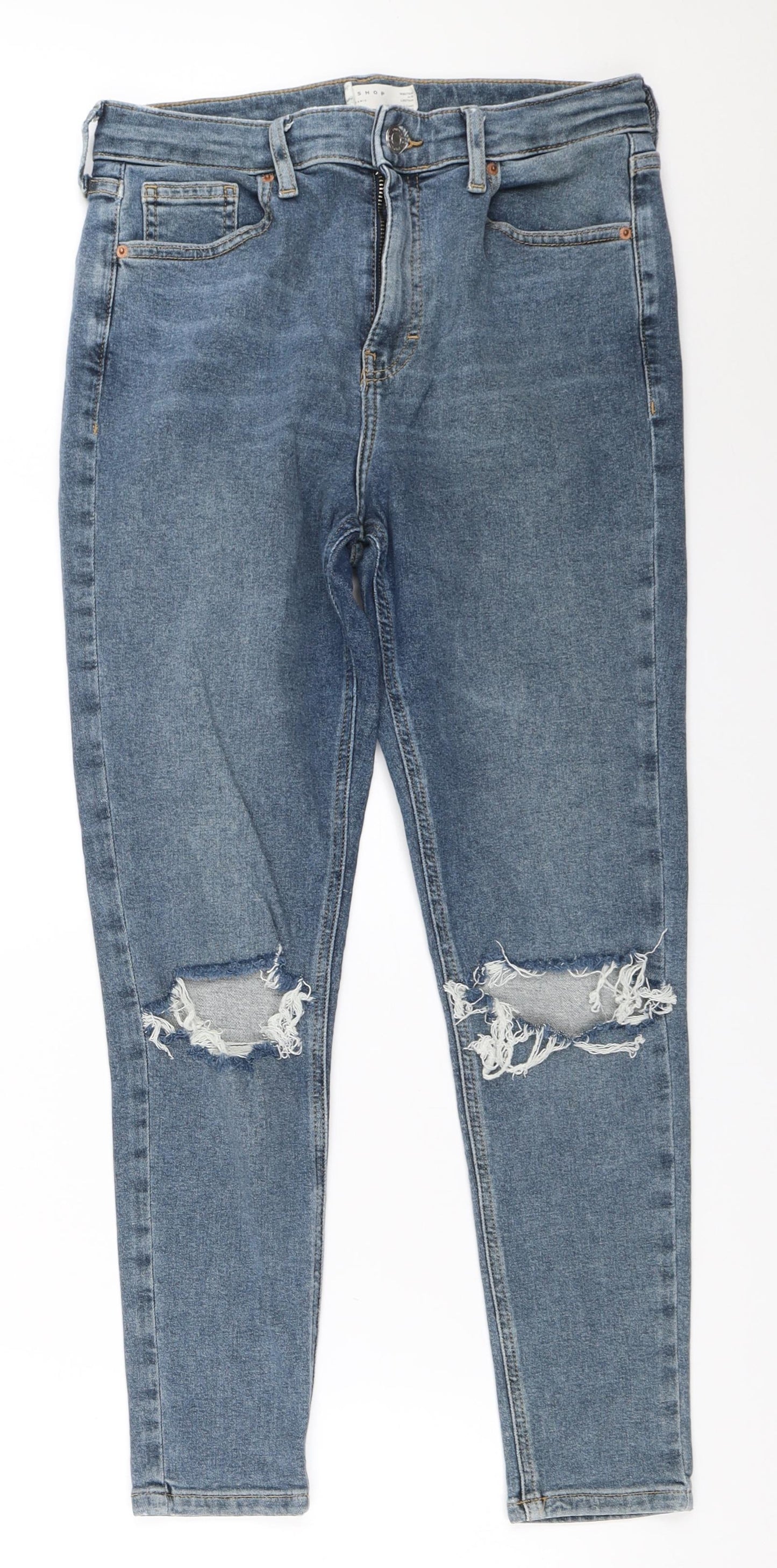Topshop Womens Blue   Skinny Jeans Size 30 in L30 in
