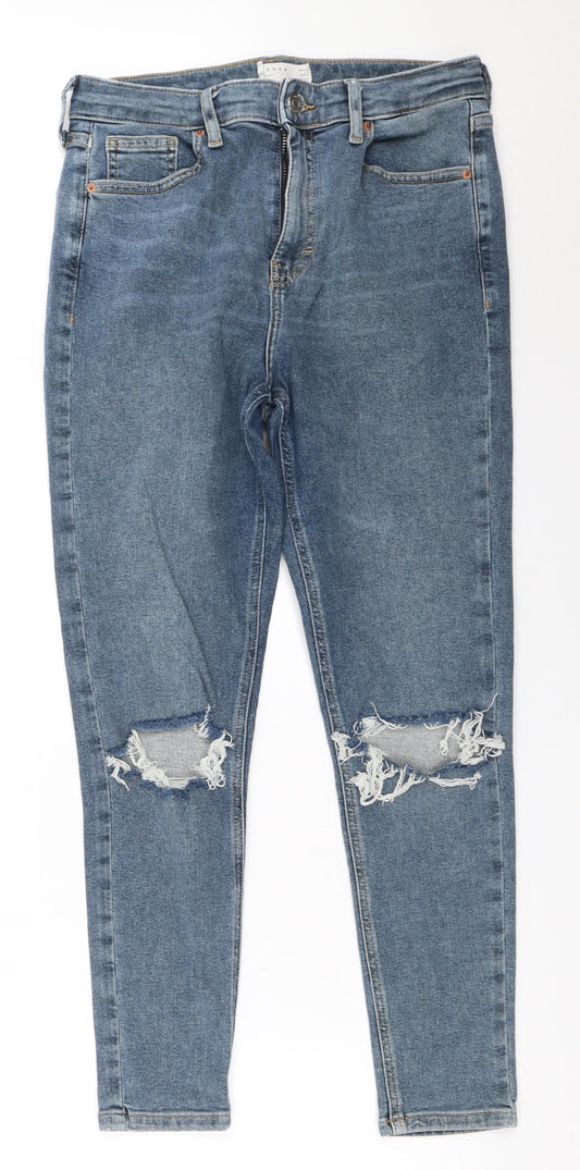 Topshop Womens Blue   Skinny Jeans Size 30 in L30 in