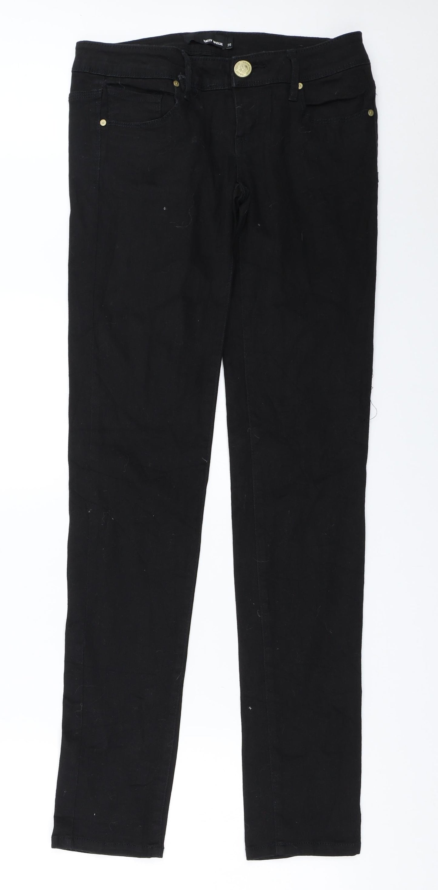 Womens UK Size 36 TALLY WEiJL Regular Fit Straight Black Jeans